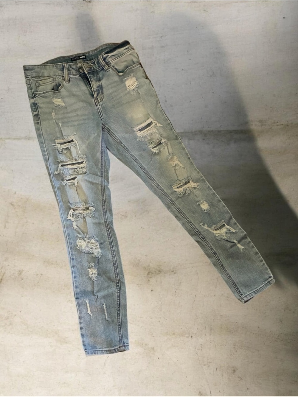 Fashion Nova Light Blue Ripped Women's Skinny Jeans